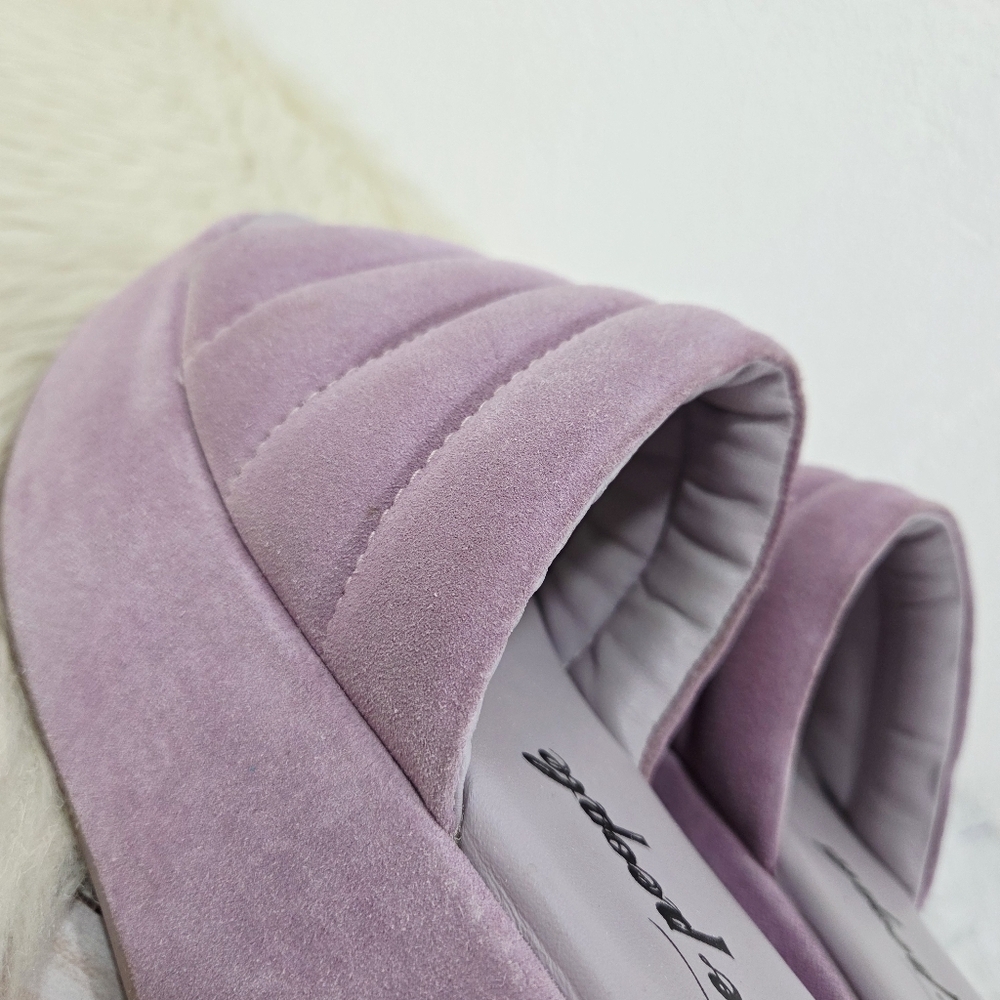 Free People Almost Paradise Flatform Sandals Orchid Purple Suede Pastel Size 37 - Picture 10 of 11